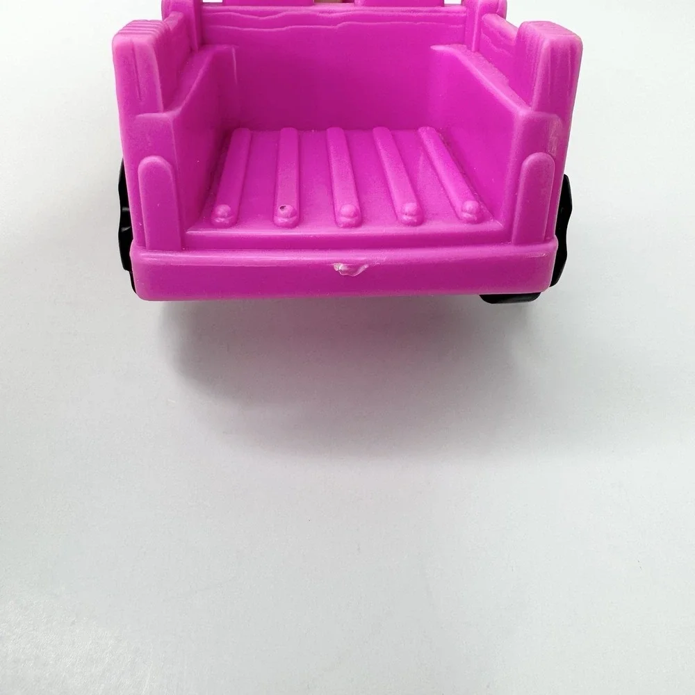 Vintage 2001 Mattel Fisher Price Little People Pink Jeep Truck Off Road Car Toy